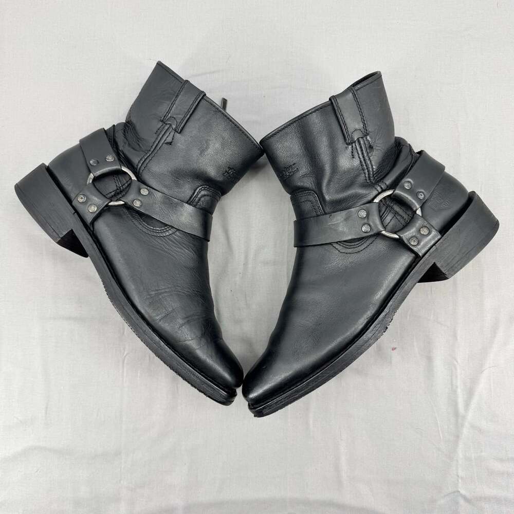 Y2K Harley-Davidson D94422 Black Leather Harness Boots